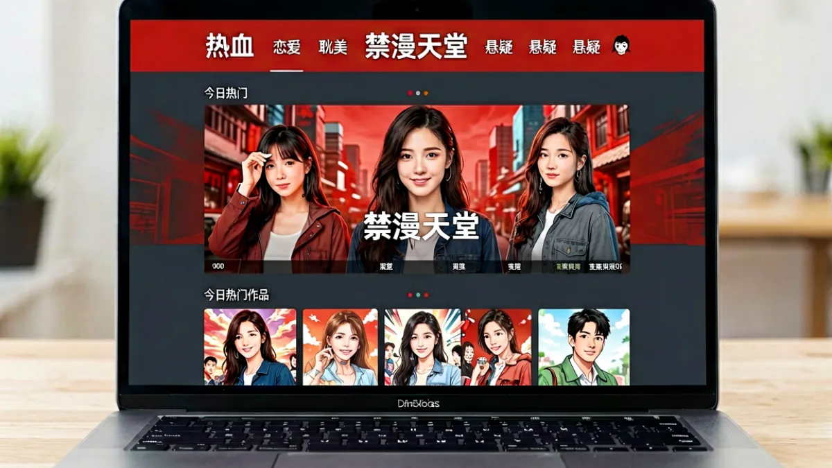 禁漫天堂入口官网首页界面展示，顶部导航栏清晰可见热门漫画分类标签
